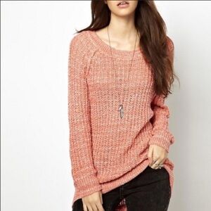 Free People Pink Knit Sweater